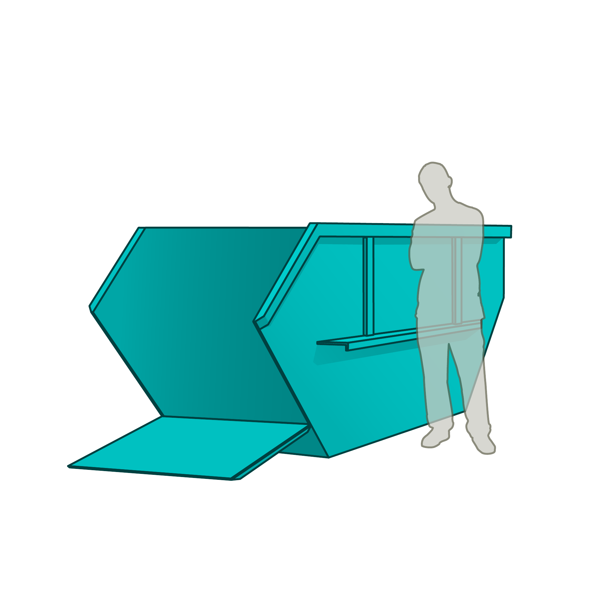 KS Containerdienst: Absetzcontainer 7cbm mit Klappe